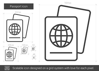 Image showing Passport line icon.