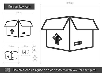 Image showing Delivery box line icon.