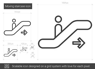 Image showing Moving staircase line icon.