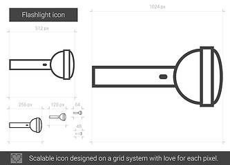 Image showing Flashlight line icon.