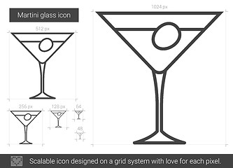 Image showing Martini glass line icon.