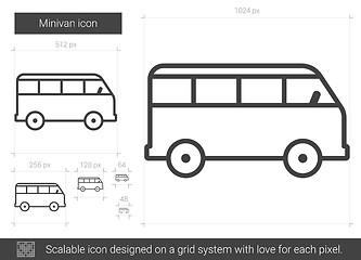 Image showing Minivan line icon.