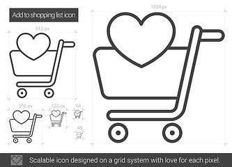 Image showing Add to shopping list line icon.