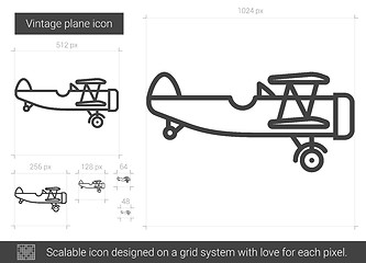 Image showing Vintage plane line icon.