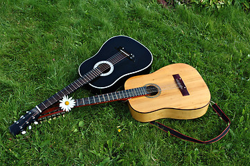 Image showing 12-string and 6-string guitars