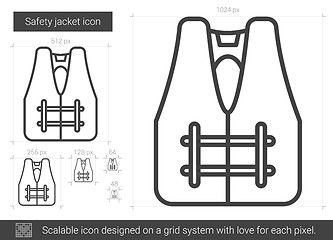 Image showing Safety jacket line icon.