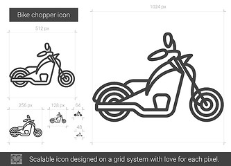 Image showing Bike chopper line icon.