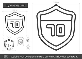 Image showing Highway sign line icon.