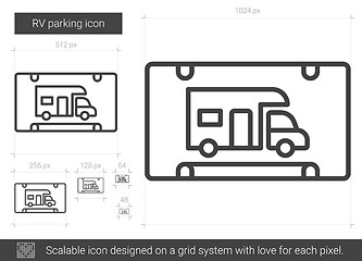 Image showing RV parking line icon.