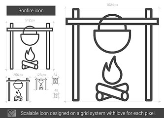 Image showing Bonfire line icon.
