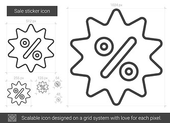 Image showing Sale sticker line icon.