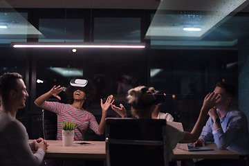 Image showing Multiethnic Business team using virtual reality headset