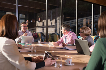 Image showing Business Team At A Meeting at modern office building