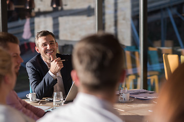 Image showing Business Team At A Meeting at modern office building