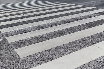 Image showing close up of crosswalk road surface marking