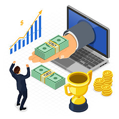 Image showing Internet Online Earnings Isometric Concept