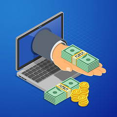 Image showing Internet Online Earnings Isometric Concept