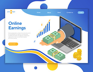 Image showing Internet Online Earnings Isometric Concept