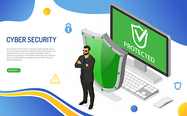 Image showing Cyber Security Isometric Concept