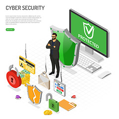 Image showing Cyber Security Isometric Concept