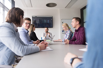 Image showing Business Team At A Meeting at modern office building