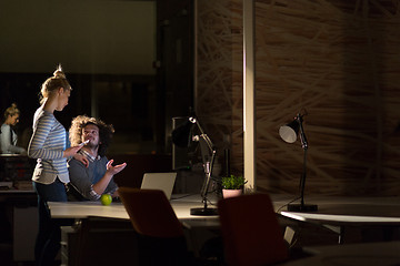 Image showing young designers in the night office