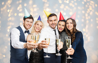 Image showing friends with champagne glasses at birthday party