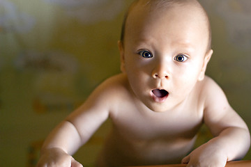 Image showing Little child looking at the camera