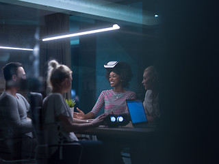 Image showing Multiethnic Business team using virtual reality headset