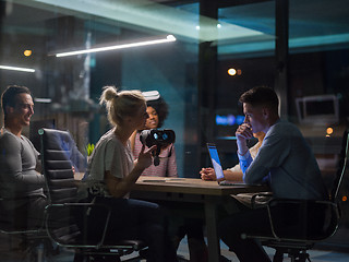 Image showing Multiethnic Business team using virtual reality headset