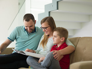 Image showing family with little boy enjoys in the modern living room