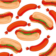 Image showing Quick meal of the hot dog decorative pattern