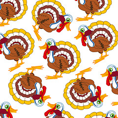 Image showing Cartoon of the bird turkey decorative pattern