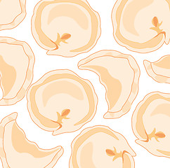 Image showing Vector illustration meat dumplings decorative pattern on white