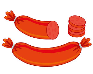 Image showing Meat hot dogs on white background is insulated