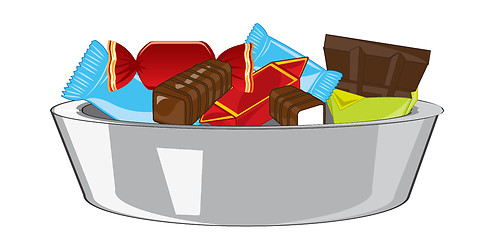 Image showing Vector illustration of the sweetmeats and chocolate in cup
