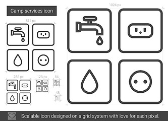 Image showing Camp services line icon.