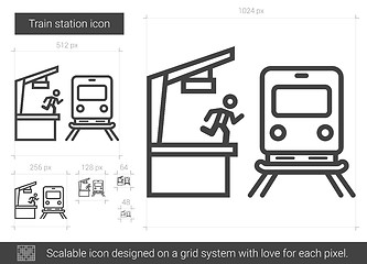 Image showing Train station line icon.