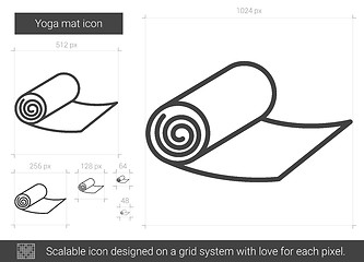 Image showing Yoga mat line icon.