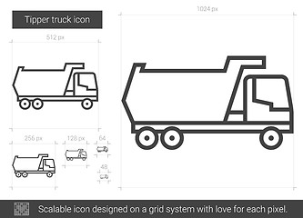 Image showing Tipper truck line icon.