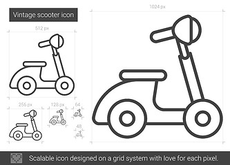 Image showing Vintage scooter line icon.