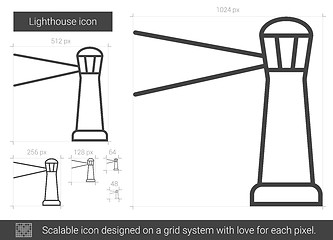 Image showing Lighthouse line icon.