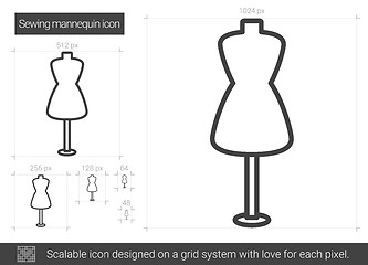 Image showing Sewing mannequin line icon.