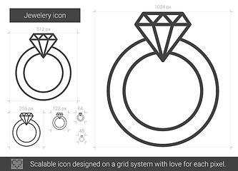 Image showing Jewelry engagement ring line icon.