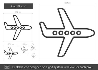 Image showing Aircraft line icon.