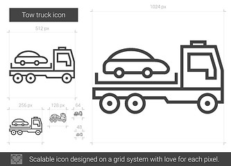 Image showing Tow truck line icon.