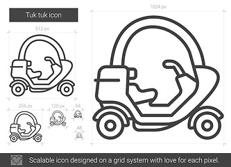 Image showing Tuk tuk line icon.