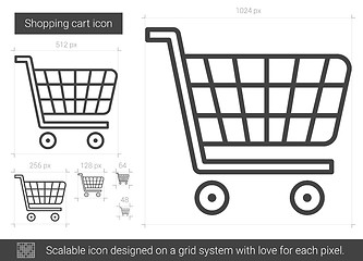 Image showing Shopping cart line icon.