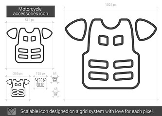 Image showing Motorcycle accessories line icon.