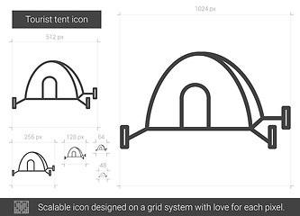 Image showing Tourist tent line icon.